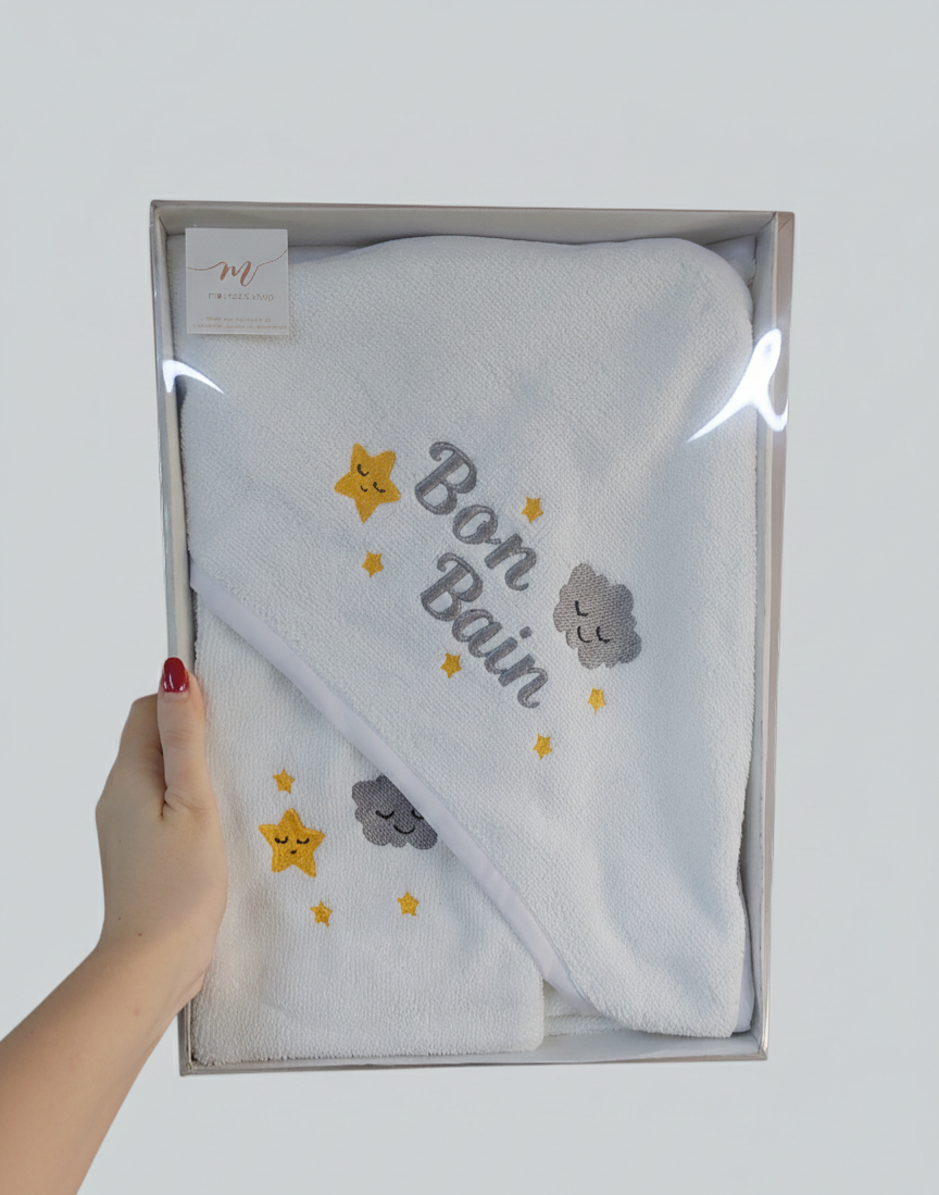 Hooded Towel + Bath Glove